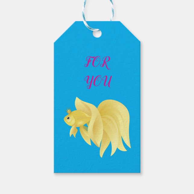Etiqueta Para Presente Etiqueta de Presente Peixe Dourado (Frente)