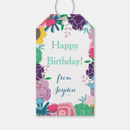 Etiqueta Para Presente Etiqueta de presente personalizada com foto floral