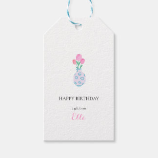 Etiqueta Para Presente Etiqueta de Presente Personalizada com Vaso de Flo