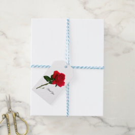 Etiqueta Para Presente Etiqueta de presente personalizada Rosa Vermelha
