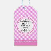 Etiqueta de Presente Pinky Pink Gingham