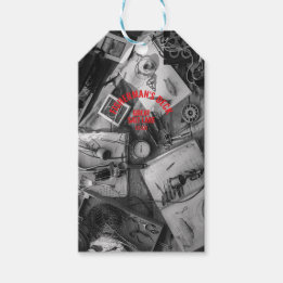 Etiqueta Para Presente Etiqueta de Presente Preto e Branco Fisherman's De