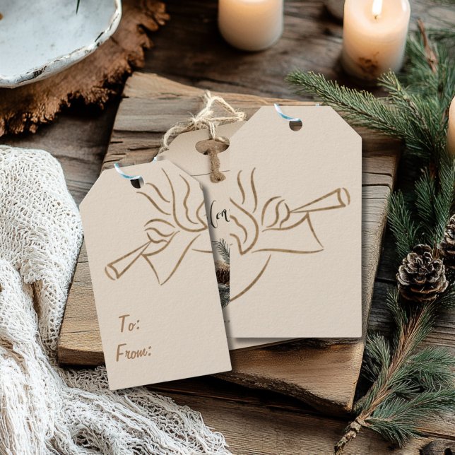 Etiqueta Para Presente Etiqueta de Presente Retangular de Anjo Elegante (Elegant 
Angel Christmas Gift Cards)