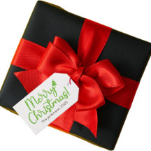 Etiqueta de presente Simples Verde Natal