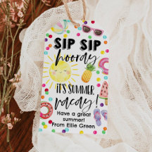 Etiqueta de Presente Sip Sip Hooray Férias de Verã