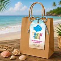 Etiqueta de Presente Tema Colorido de Praia (Brinq