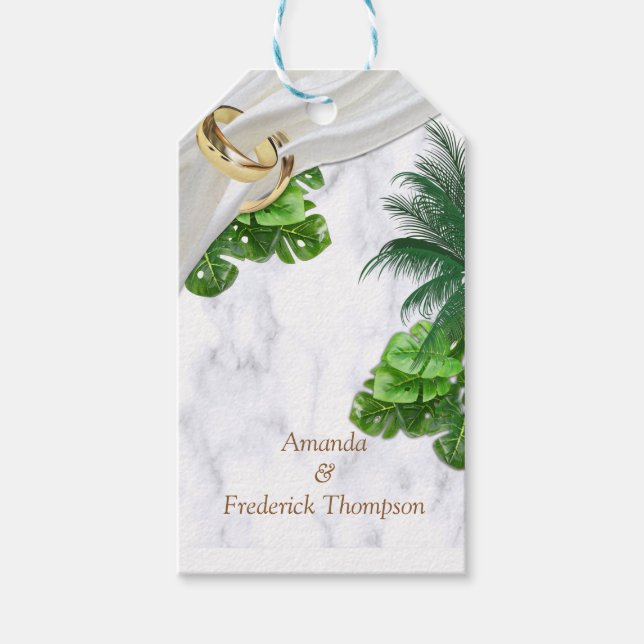 Etiqueta Para Presente Etiqueta de Presente Tropical Romântica (Frente)