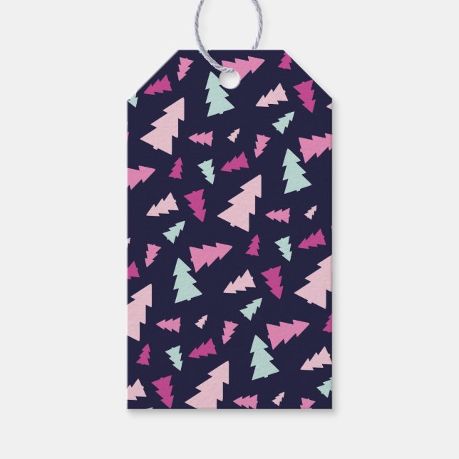 Etiqueta Para Presente Etiqueta do Presente da Floresta Festiva à Meia-No (Frente)