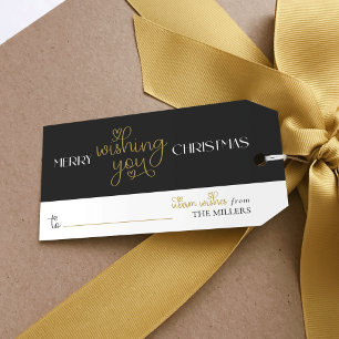 Etiqueta Para Presente Etiqueta Mínima de Presente de Natal com Script de