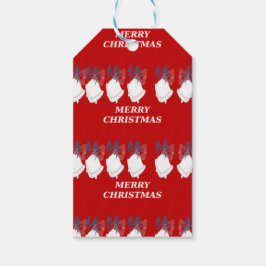 Etiqueta Para Presente Étiquettes Cadeaux "Merry Christmas" – Bordure Rou