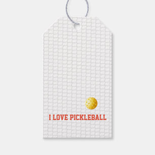 Etiqueta Para Presente Eu adoro PICKLEBALL Esporte Yellow Ball Net Divert