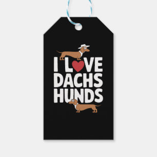 Etiqueta Para Presente Eu Amo Dachshunds Gráfico Divertido para Amantes d