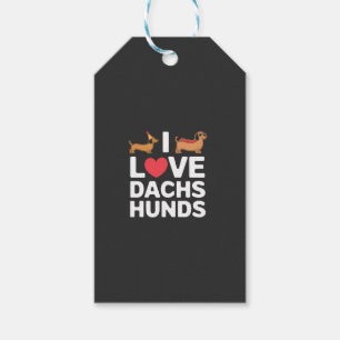 Etiqueta Para Presente Eu Amo Dachshunds Ilustração Divertida com Estilo
