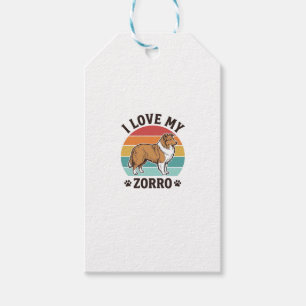 Etiqueta Para Presente Eu Amo Meu Design de Amante de Cachorro Vintage Zo