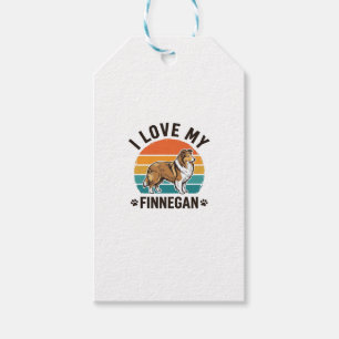 Etiqueta Para Presente Eu Amo Minha Camisa com Nome de Cachorro Vintage F