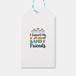 Etiqueta Para Presente Eu Apoio Meus Amigos LGBT Vetor Arco-íris Orgulho 