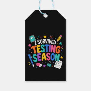 Etiqueta Para Presente Eu Sobrevivi à Temporada de Testes Humor Escolar