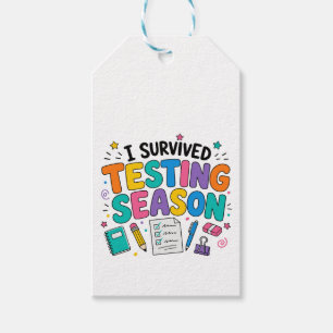 Etiqueta Para Presente Eu Sobrevivi à Temporada de Testes Humor Escolar