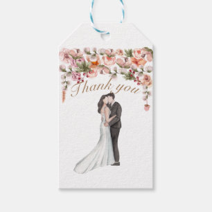 Etiqueta Para Presente Eu te amo, casado de aquarela, floral elegante