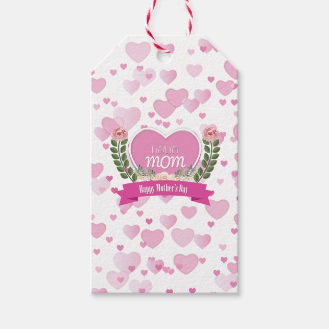 Etiqueta Para Presente Eu Te Amo Mãe - Etiqueta De Presente (Frente)