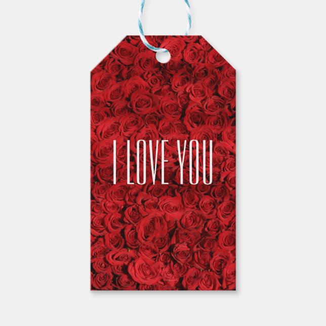 Etiqueta Para Presente Eu te amo numa cama de Rosas (Frente)