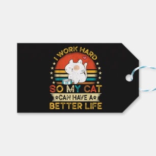 Etiqueta Para Presente Eu Trabalho Duro Para Que Meu Gato Tenha Uma Vida