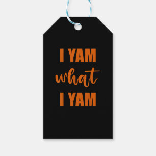 Etiqueta Para Presente Eu Yam O Que Eu Sou A Família De Ação De Graças