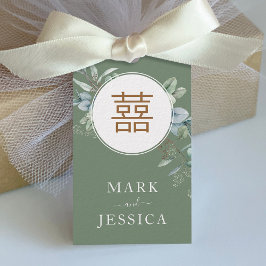 Etiqueta Para Presente Eucalipto Chinês Dupla Felicidade/Música Hy