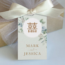 Etiqueta Para Presente Eucalipto Chinês Dupla Felicidade/Música Hy