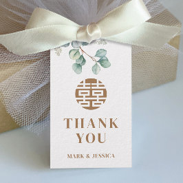 Etiqueta Para Presente Eucalipto Chinês Dupla Felicidade/Música Hy