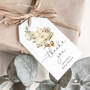 Etiqueta Para Presente Eucalyptus boho berçário arco-íris chá bebê