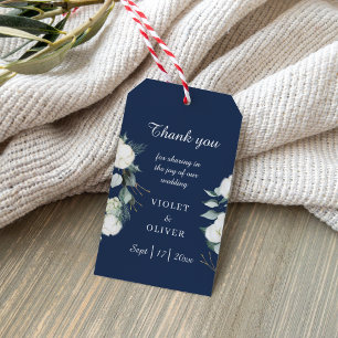Etiqueta Para Presente Eucalyptus Cotton Marinho Moderno Casamento