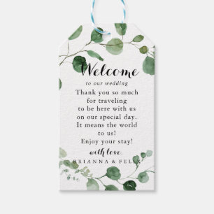 Etiqueta Para Presente Eucalyptus Modern Calliografia Bote de Boas-vindas