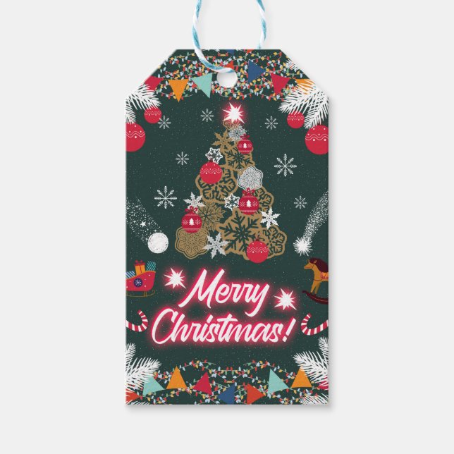 Etiqueta Para Presente Evergreen Joy do Natal (Frente)