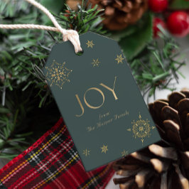 Etiqueta Para Presente Evergreen Modern Snowflake Joy
