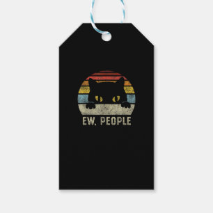 Etiqueta Para Presente Ew Pessoas Retro Cat Funny Vintage Anti Social Int