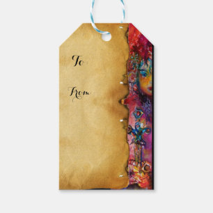 Etiqueta Para Presente EXCALIBUR, pergaminho preto roxo vermelho