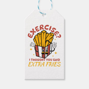 Etiqueta Para Presente Exercício Eu Achei Que Você Disse Fritas Extras