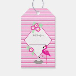 Etiqueta Para Presente Exibir faixas gráficas flamingo do chá