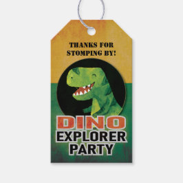 Etiqueta Para Presente Explorador de Dinossauros Personalizado Aniversári