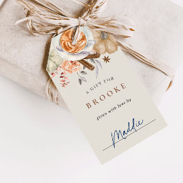 Etiqueta Para Presente Exposição de Chá de Bebê de Abóbora e Especiarias 