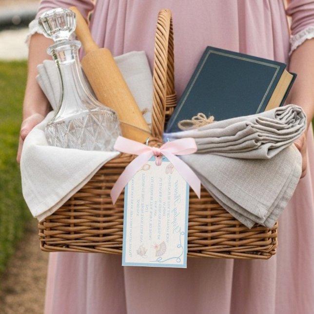 Etiqueta Para Presente Exposição de chuveiro de noiva regência vintage (Vintage regency Bridal Display Shower enclosure Gift Tags)