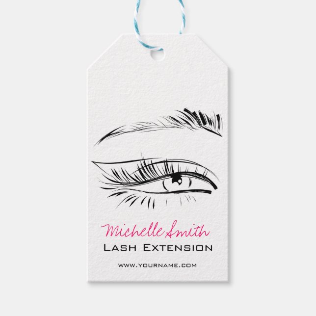 Etiqueta Para Presente Extensão de Lash de Mascara Raqueta Olhos (Frente)