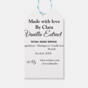 Etiqueta Para Presente Extrato de baunilha casado adicionar ingredientes 