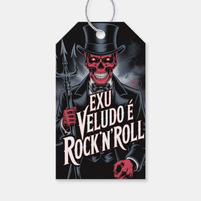 Etiqueta Para Presente Exu Veludo é Rock'N'Roll #1 (Frente)