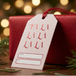 Etiqueta Para Presente Fa La La Natal Divertido Vintage