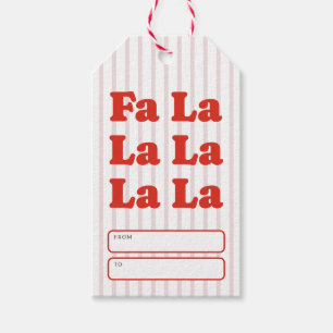 Etiqueta Para Presente Fa La La Natal Listrado Divertido
