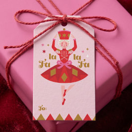 Etiqueta Para Presente Fa La La Quebra-Nozes Ballet Natal Rosa Meninas
