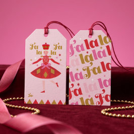 Etiqueta Para Presente Fa La La Quebra-Nozes Ballet Natal Rosa Meninas