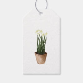 Etiqueta Para Presente Fábrica de Paperwhites de Natal Aquarela